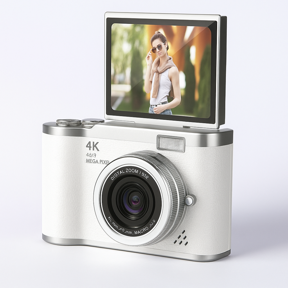 Kompakt 4K digitális videofelvevő — vlogkamera kihajtható kijelzővel