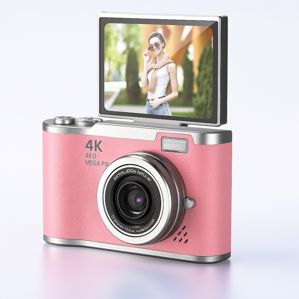 Kompakt 4K digitális videofelvevő — vlogkamera kihajtható kijelzővel