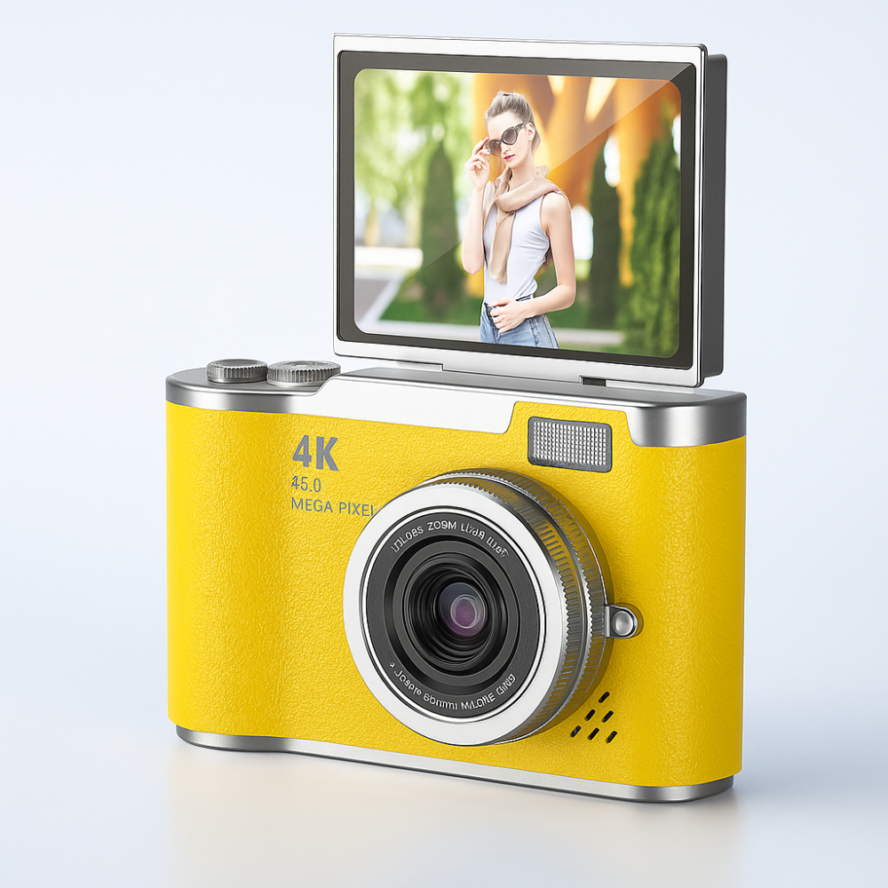 Kompakt 4K digitális videofelvevő — vlogkamera kihajtható kijelzővel