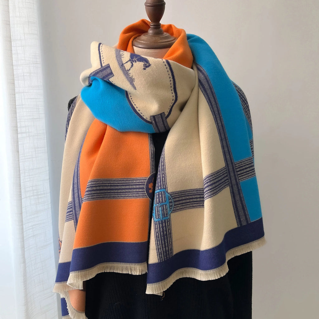 The Royal Scarf 100 Percent Cotton Geometric Knit Wrap