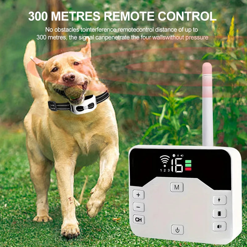 Bezprzewodowy ogrodzenie dla psa i obroża treningowa - wodoodporność IP65 - zasięg 300 m - ładowalna - dla 1 lub 2 psów | meowbutter