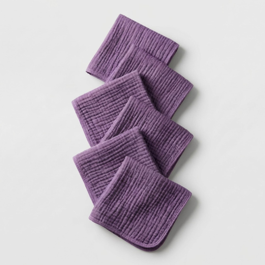 Face Towels Made From Muslin Cotton Set Of Six Pack