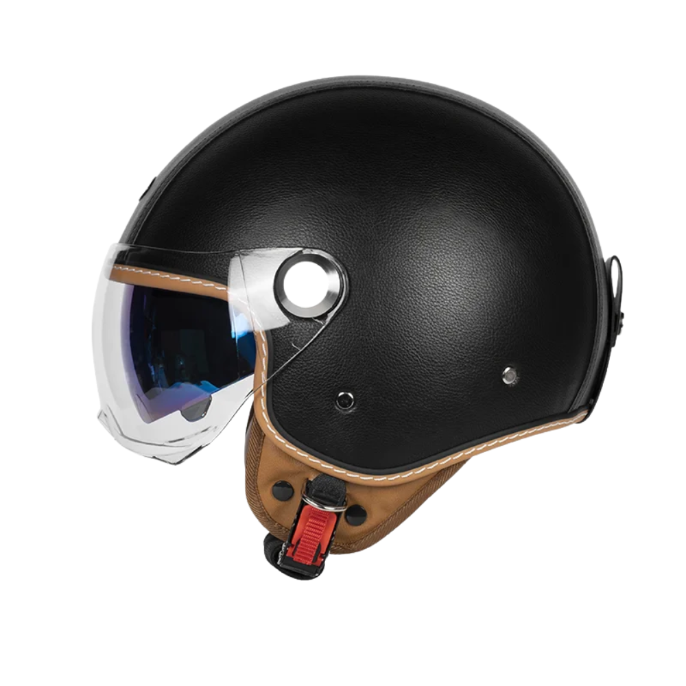 Casco Retro Jet 3/4 – Cara Abierta con Doble Visera Aprobado DOT/ECE - Meowbutter