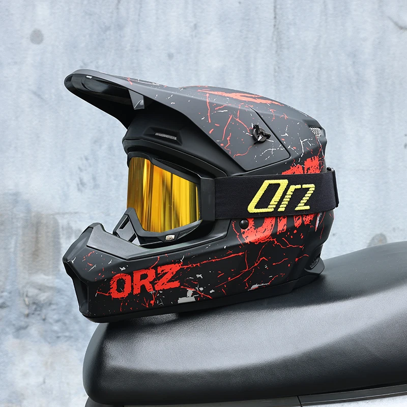 Casque intégral tout-terrain ORZ Motocross - Meowbutter