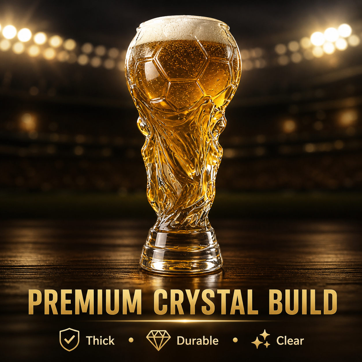 World Cup Themed Glass For Football Lovers Elegant Crystal Drinkware Gift