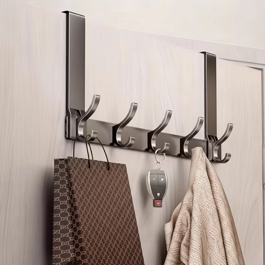 Porta-organizer da porta per asciugamani e cappotti con cinque ganci