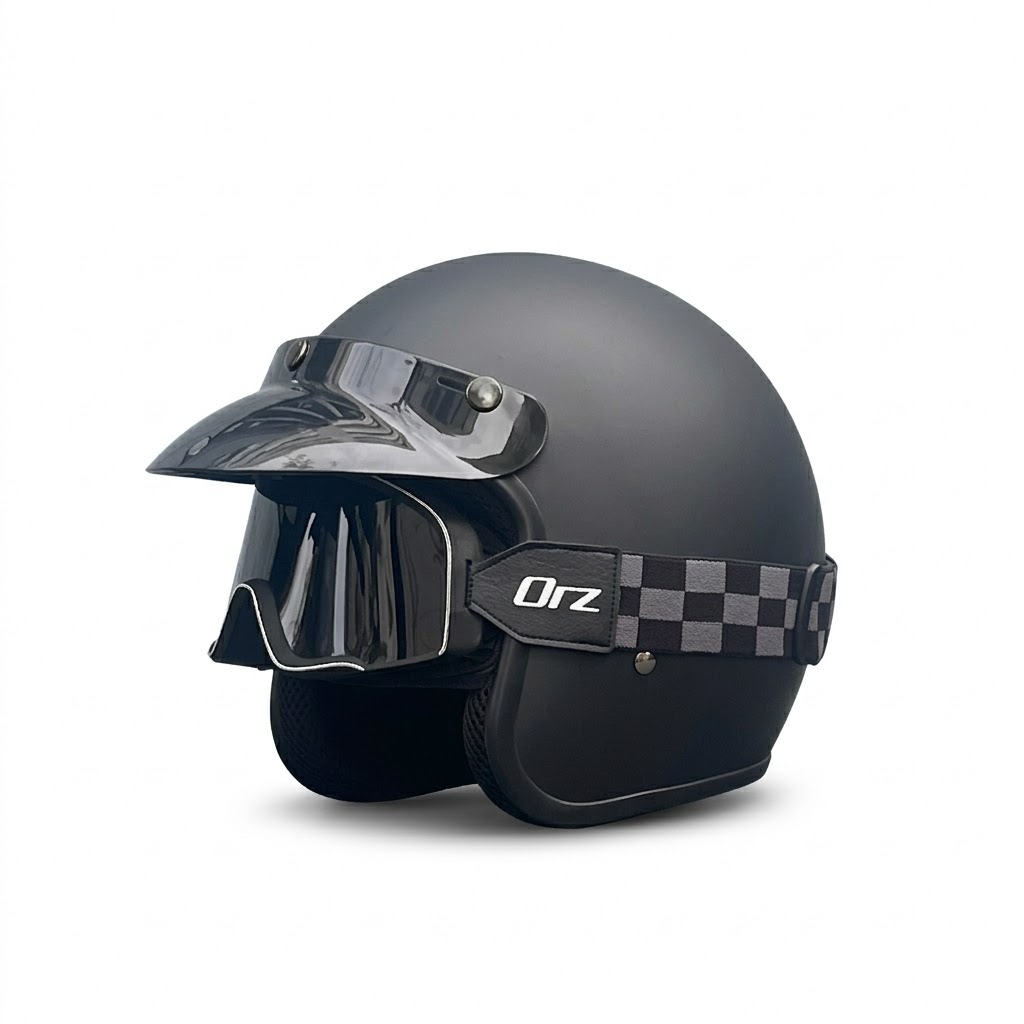 Casco Abierto Urban Retro – Protección Aprobada DOT y ECE - Meowbutter