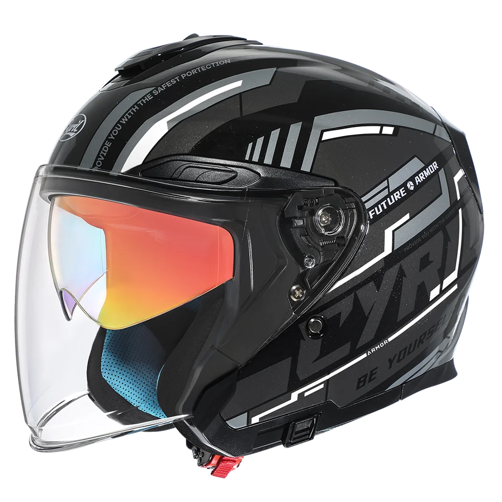 Casco IronRide Open Face con Doble Visera – Certificado DOT - Meowbutter