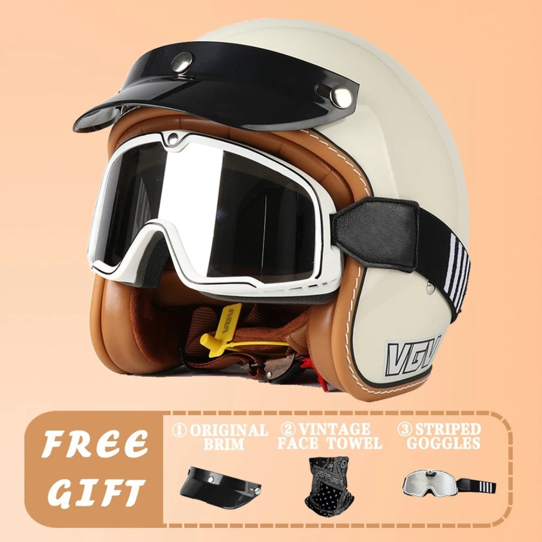 Casco Aperto EchoRetro Classic – Omologato DOT/ECE | meowbutter