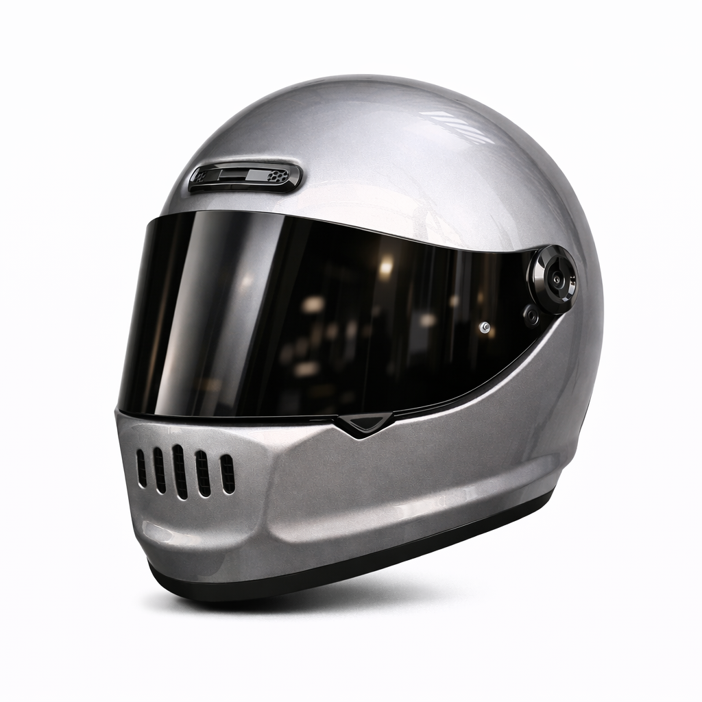 Capacete de Motociclista Retro de Cara Inteira ORZ Design Clássico - Meowbutter