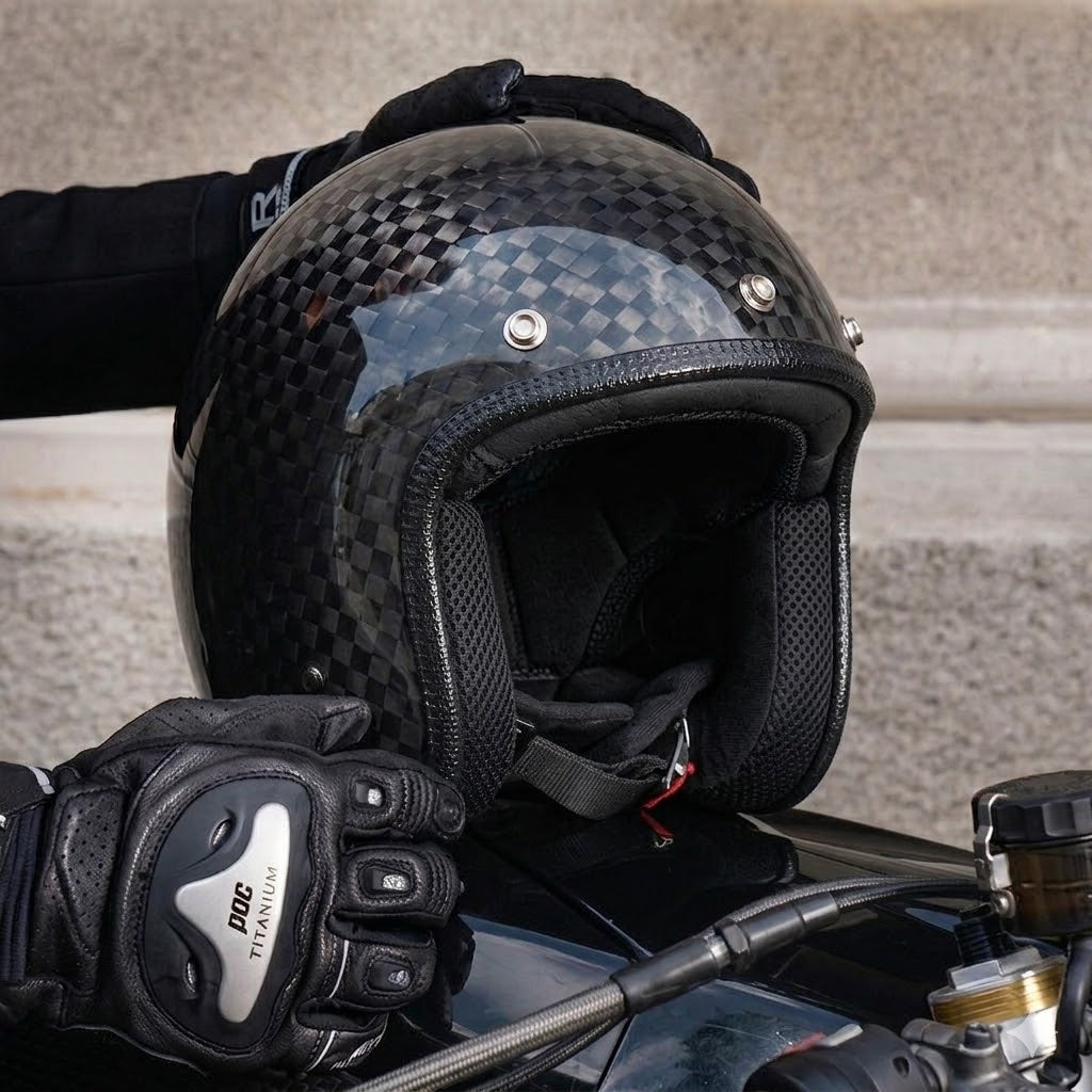 The Street King Carbon Open-Face Helmet – DOT & ECE Approved - Meowbutter