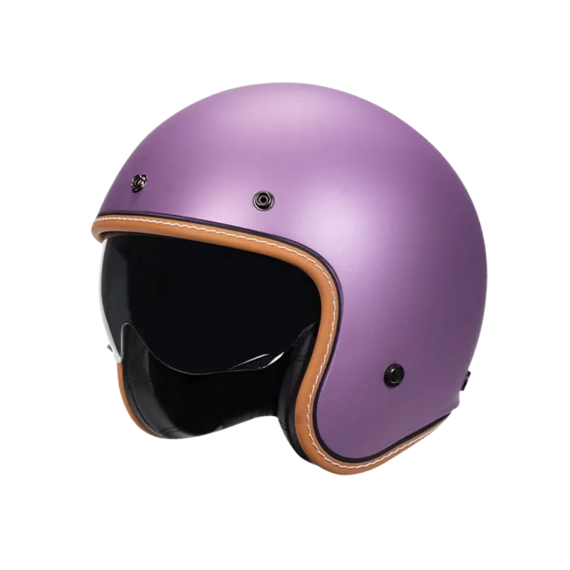Minimalist Retro Open Face Motorcycle Helmet – DOT & ECE Certified | meowbutter