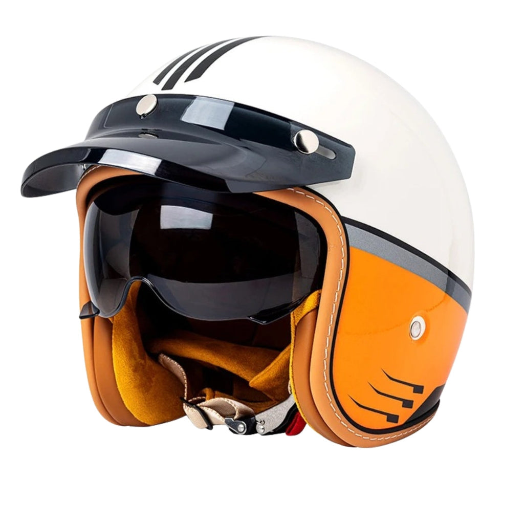 The Street King - Vintage Open Face Helmet - DOT & ECE Approved - Meowbutter