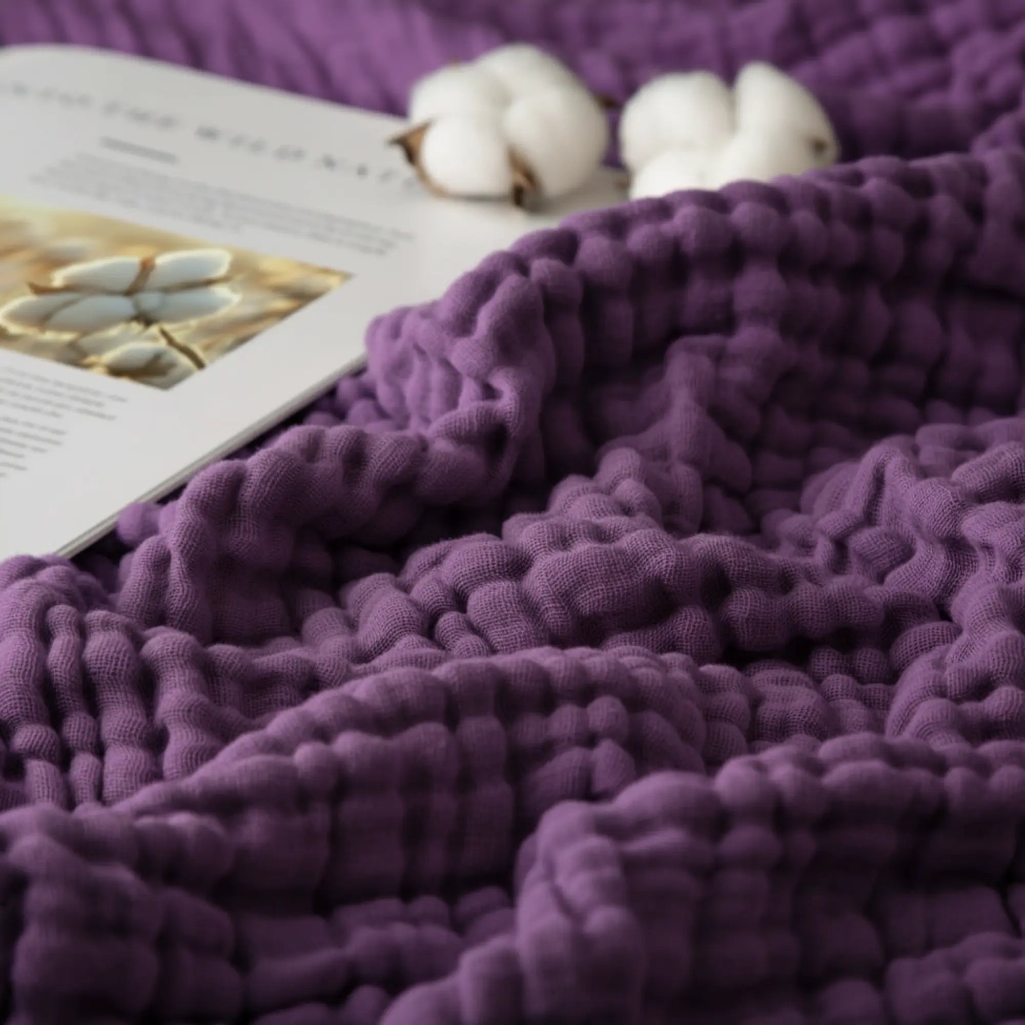 Klassische Decke mit Monogramm aus 100 % Musselin-Baumwolle