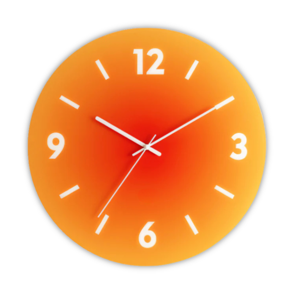 Sunset Gradient Glass Wall Clock — Silent Quartz Movement