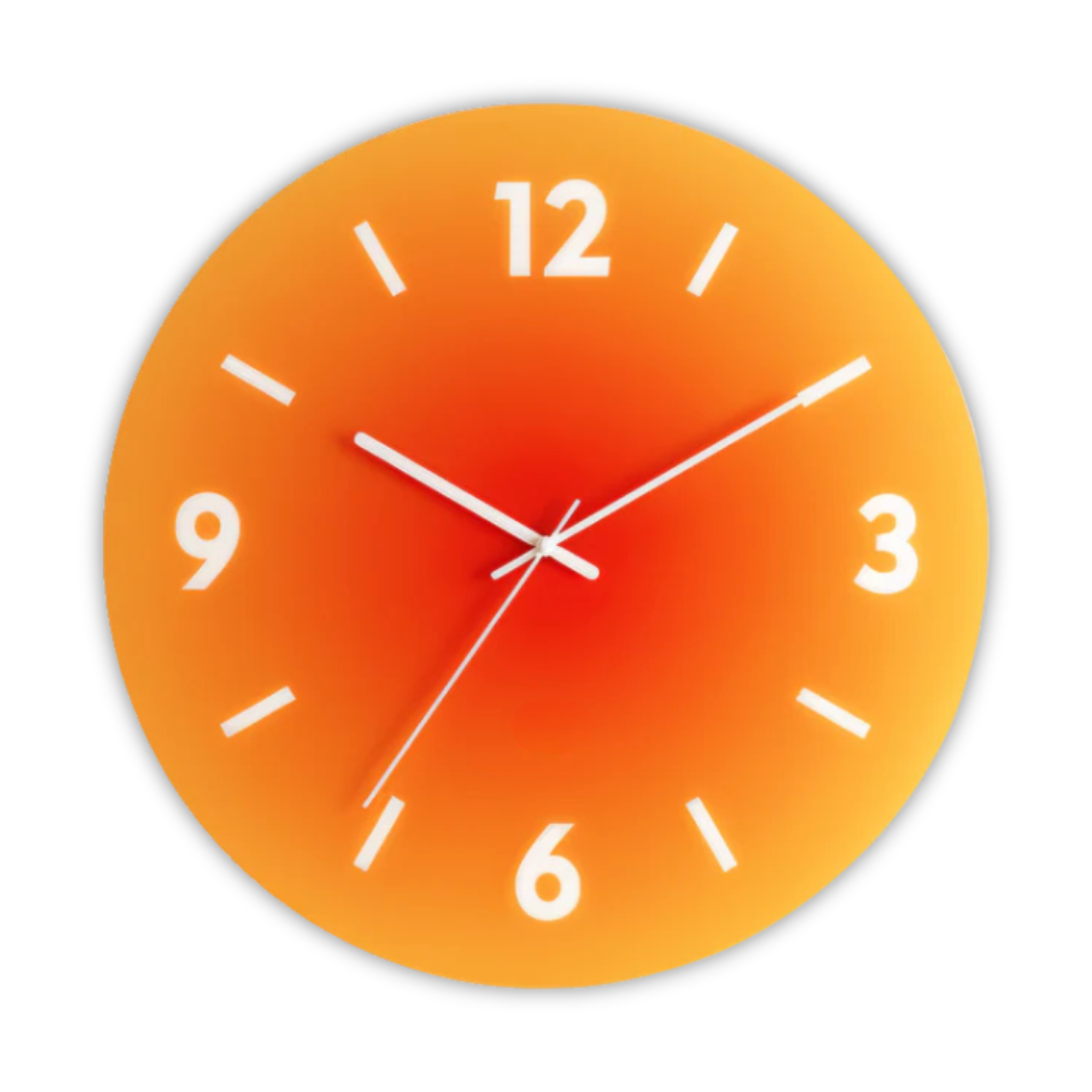 Sunset Gradient Glass Wall Clock — Silent Quartz Movement