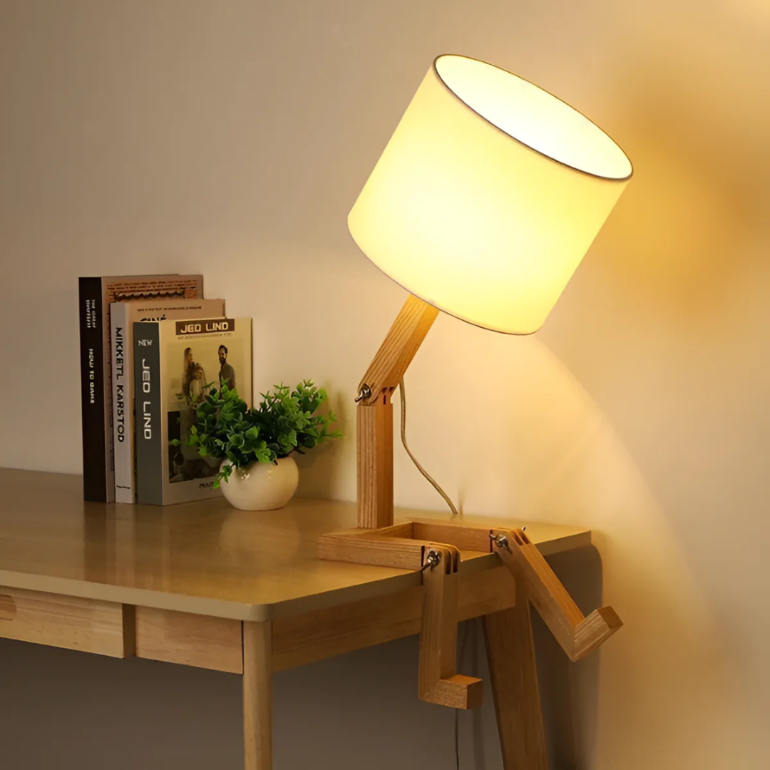 Rilna Table Lamp | Flexible Wooden Design Light | Meowbutter