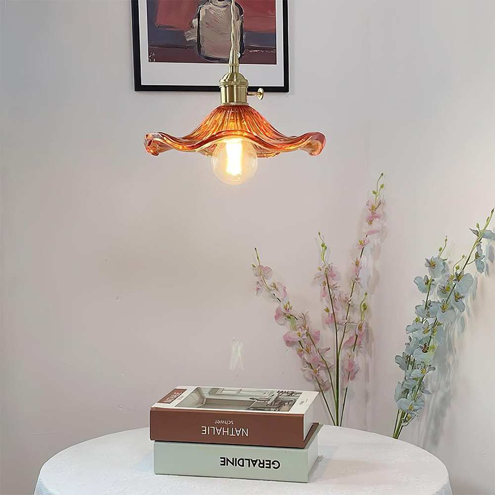 Illuminate Your Room with Elegance | Flower Glass LED Pendant Light | Meowbutter