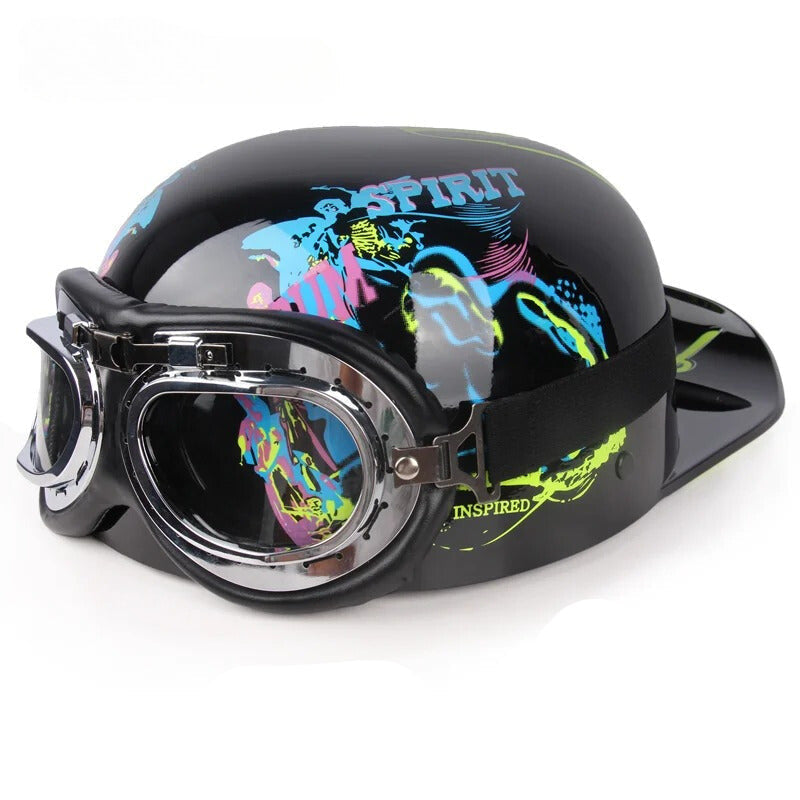 Casco de motocicleta vintage medio - Meowbutter