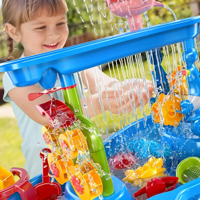 Sand & Water Play Table - 3 Tier - BPA-Free Plastic - Includes Accessories - Ages 1-5 | meowbutter