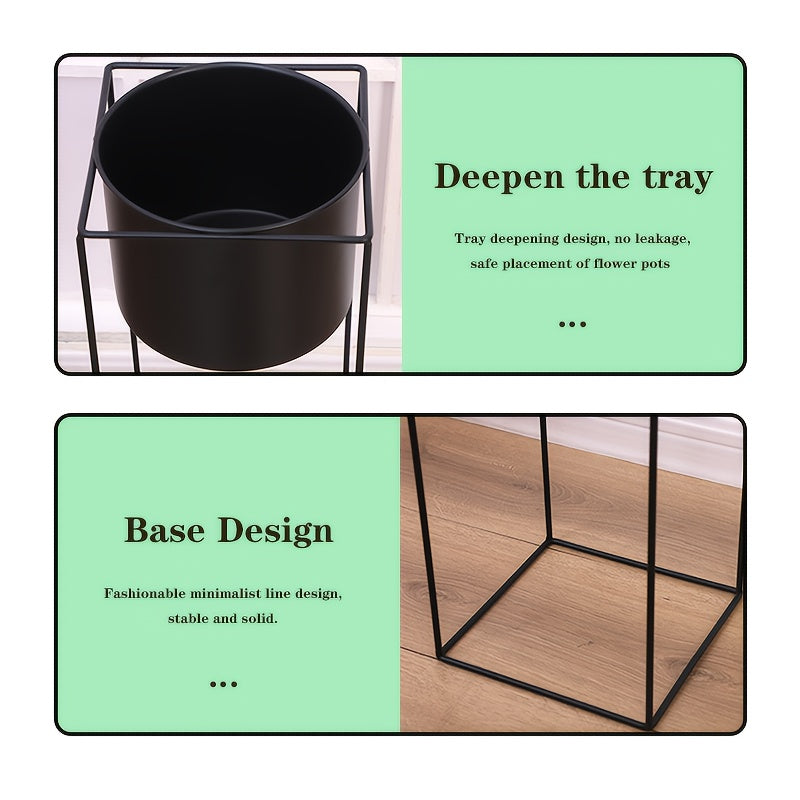 Metal Indendørs Planteholder | Moderne Sort Rektangulær Planteholder | Meowbutter