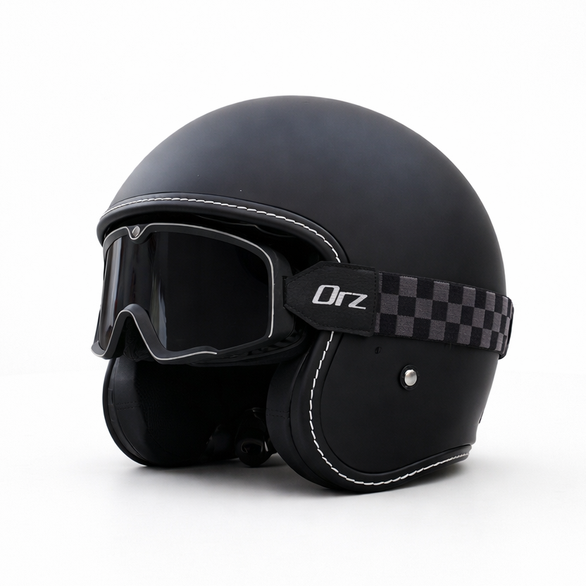 Casco de motocicleta retro abierto premium – Aprobado por DOT y ECE - Meowbutter