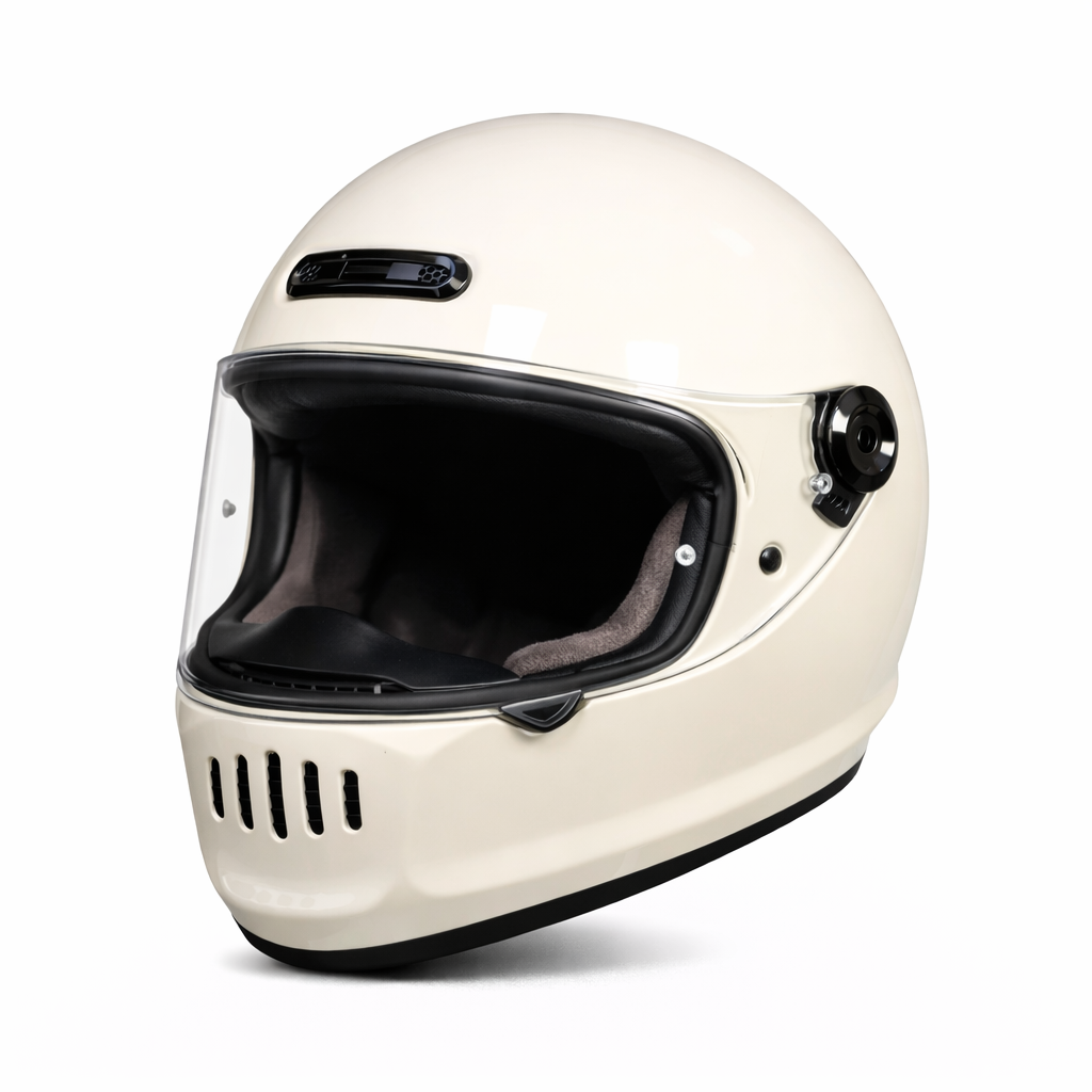Capacete de Motociclista Retro de Cara Inteira ORZ Design Clássico - Meowbutter