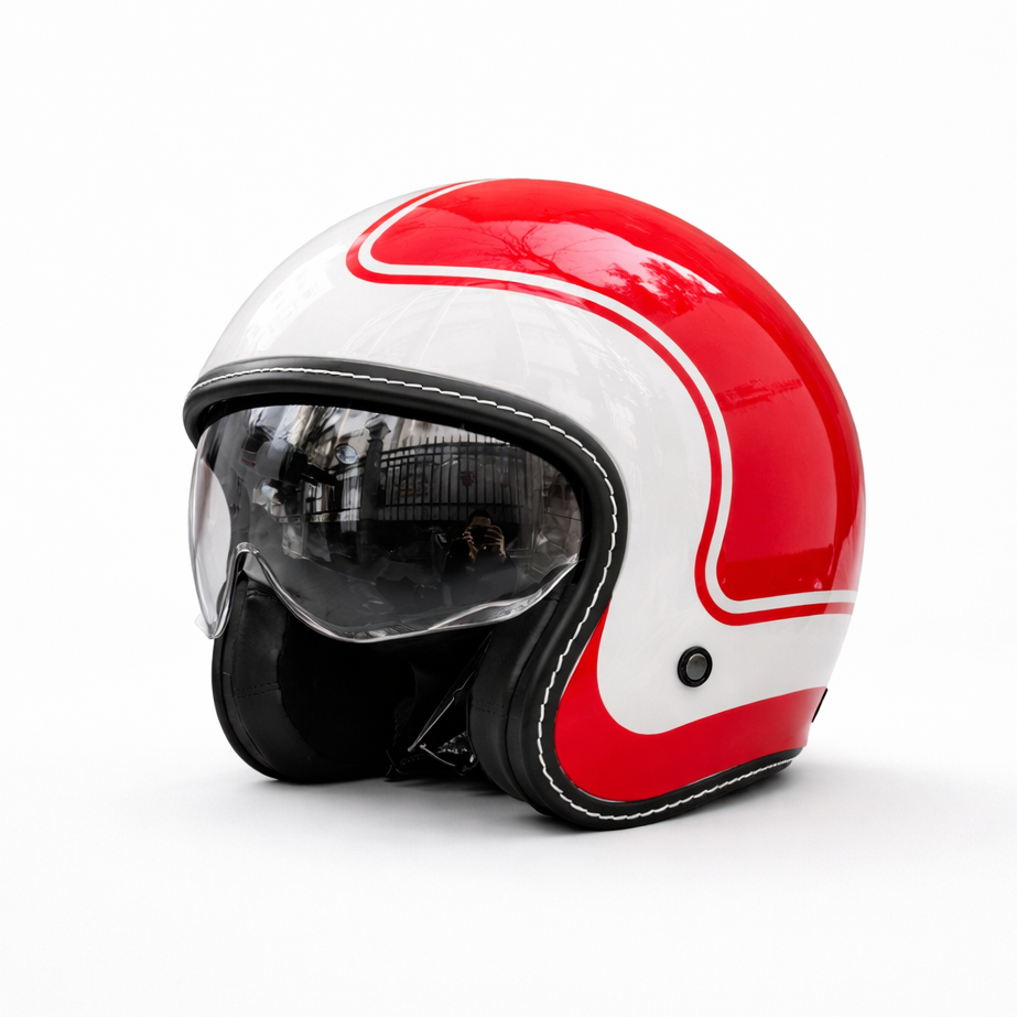 Casco de motocicleta retro abierto premium – Aprobado por DOT y ECE - Meowbutter
