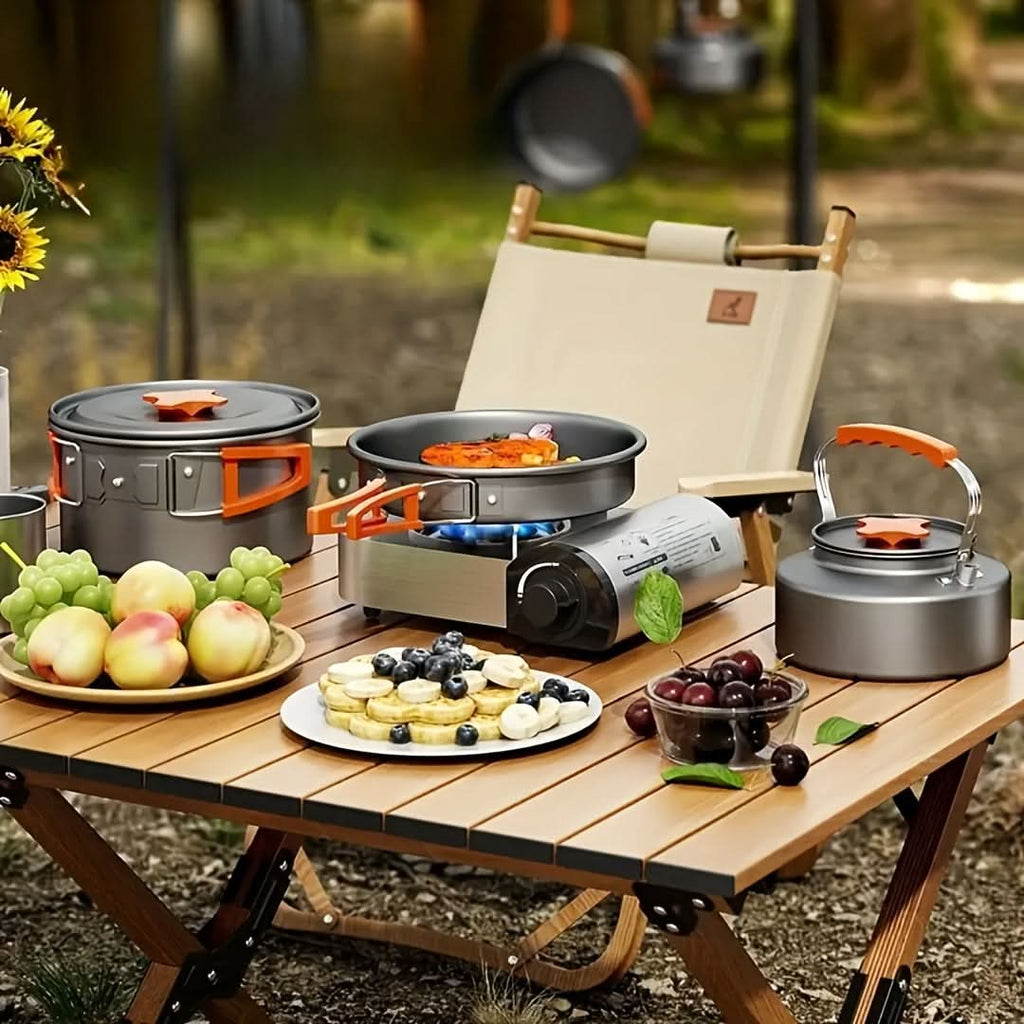 Ensemble de cuisine léger pour l'extérieur et les voyages | meowbutter