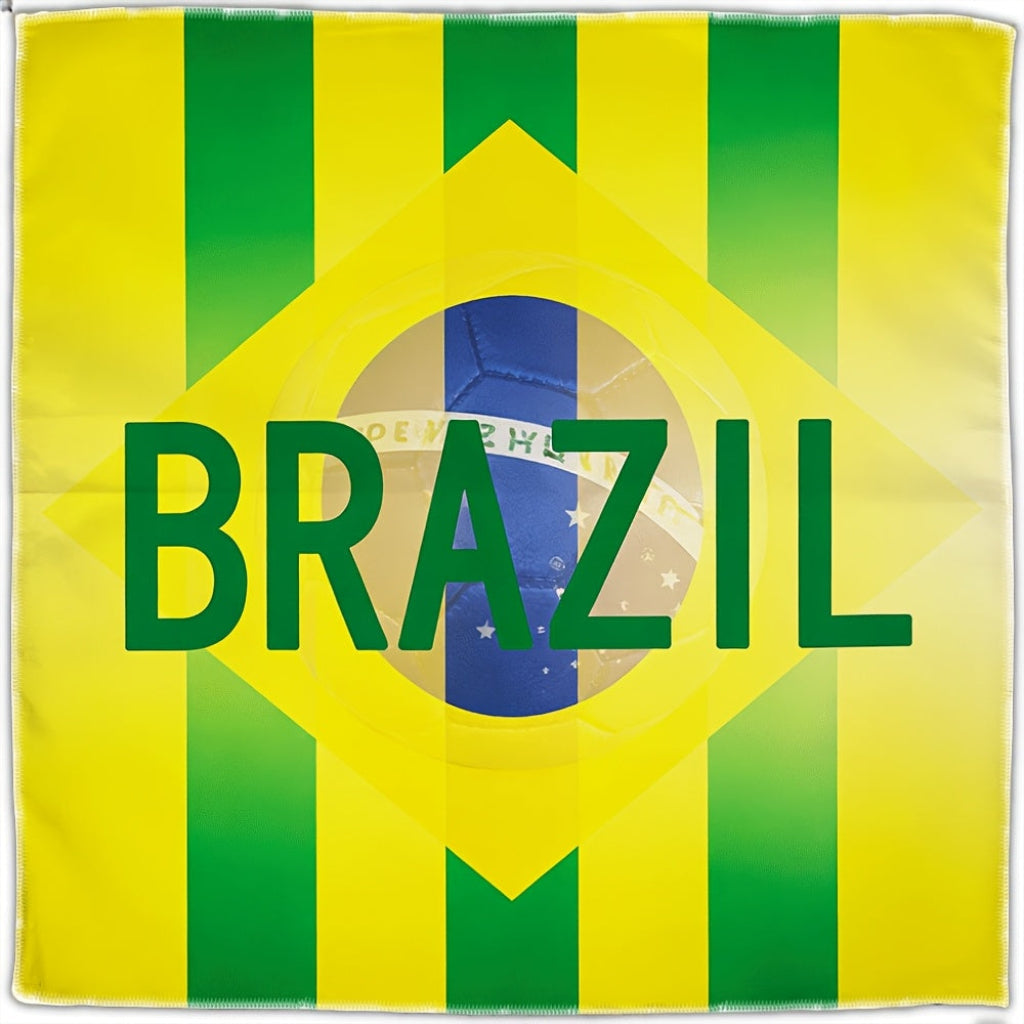 Serviette de voyage et couverture carrées avec drapeau du Brésil