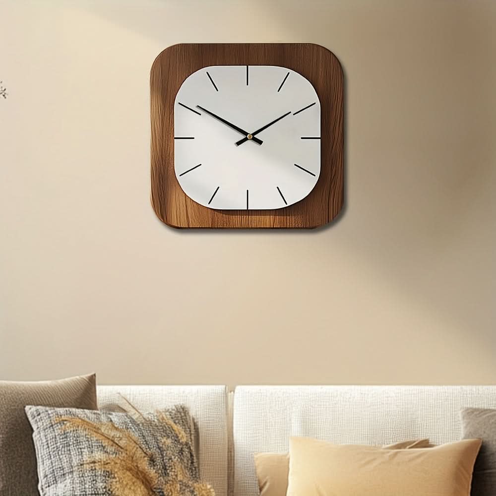 WOODHAVEN Vintage Square Wooden Wall Clock | meowbutter