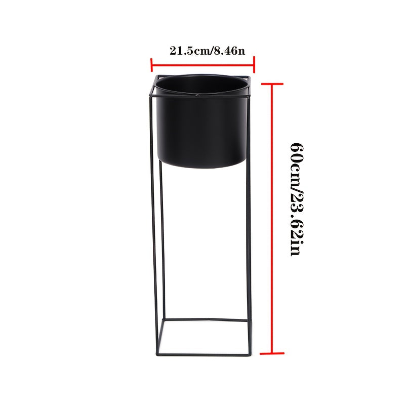 Metal Indendørs Planteholder | Moderne Sort Rektangulær Planteholder | Meowbutter