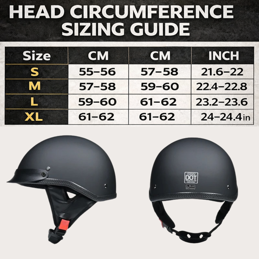 Low Profile Cruiser Half Helmet - DOT and ECE Approved - Meowbutter