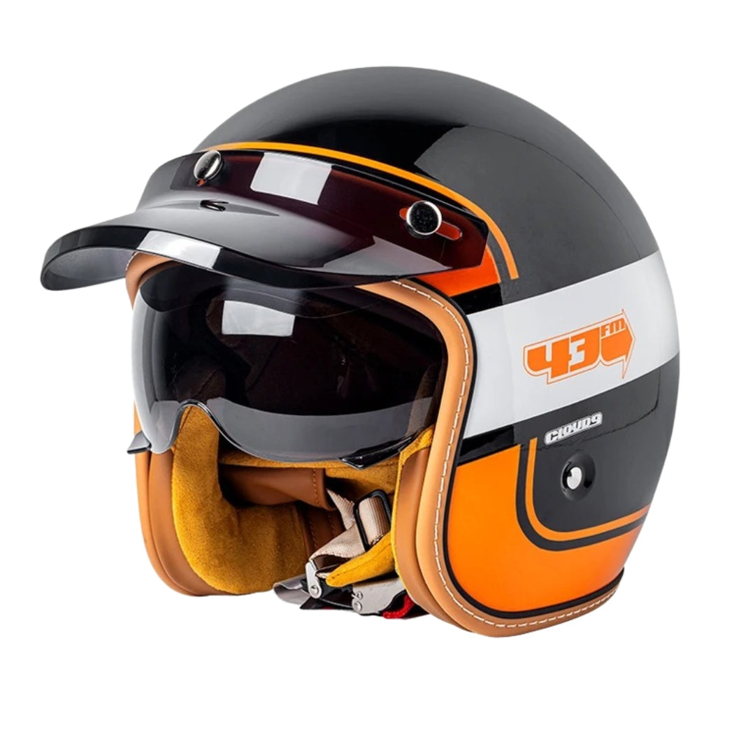 The Street King - Vintage Open Face Helmet - DOT & ECE Approved - Meowbutter