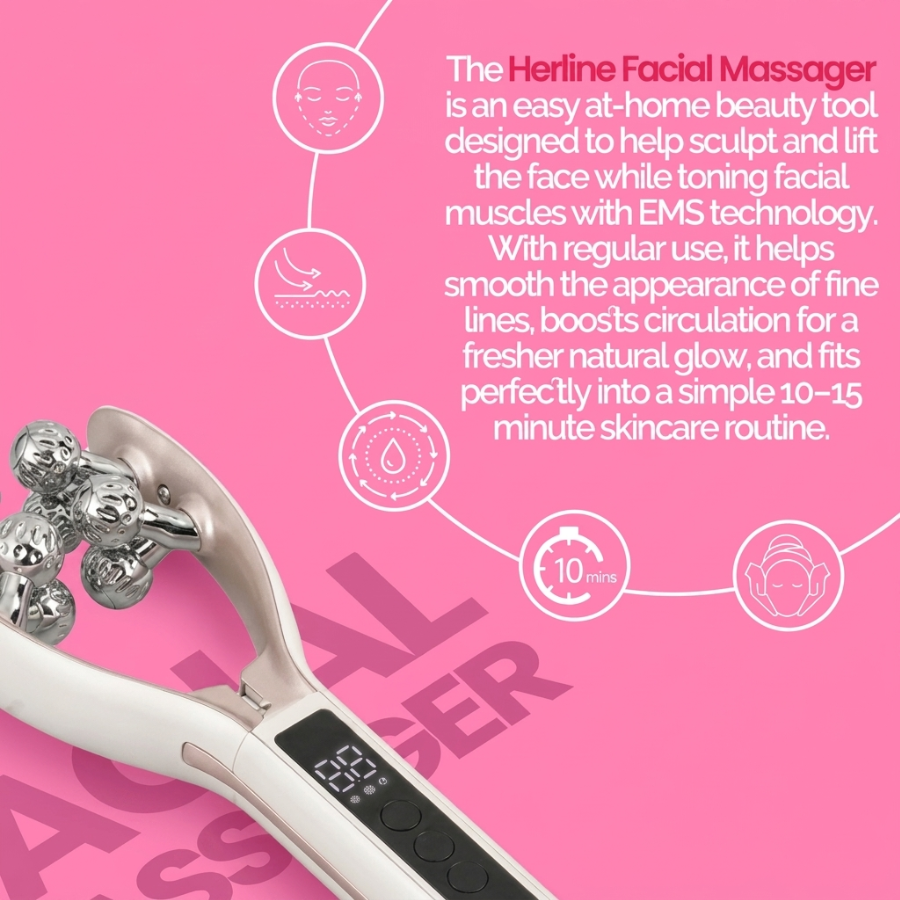 Jawline And Neck Defining Face Massage Device For Tension Relief
