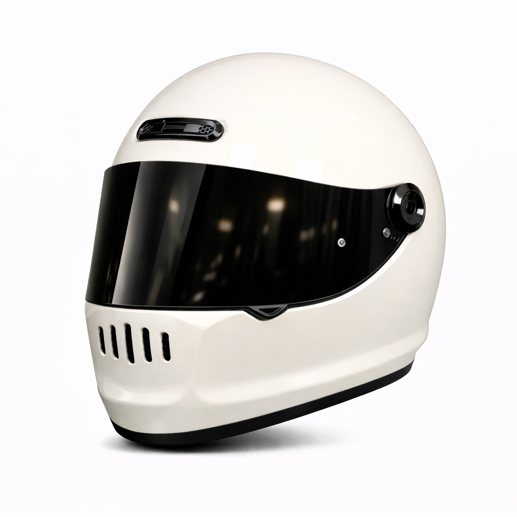 Capacete de Motociclista Retro de Cara Inteira ORZ Design Clássico - Meowbutter