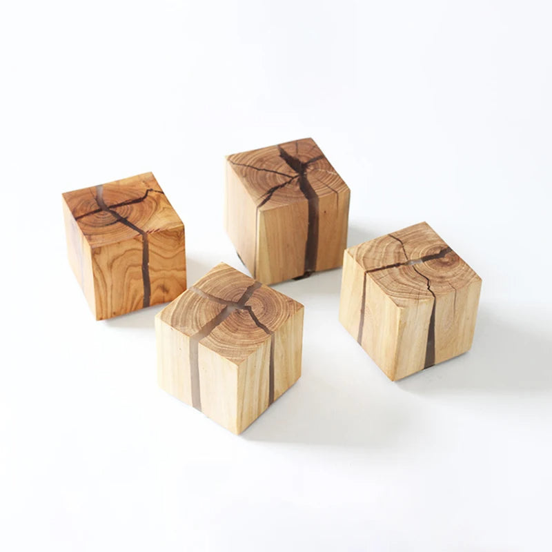 WoodAura Solid Wood Wall Light — Hand-Carved Frame, Embedded Resin Inlay