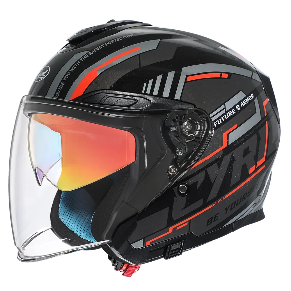 Casco IronRide Open Face con Doble Visera – Certificado DOT - Meowbutter