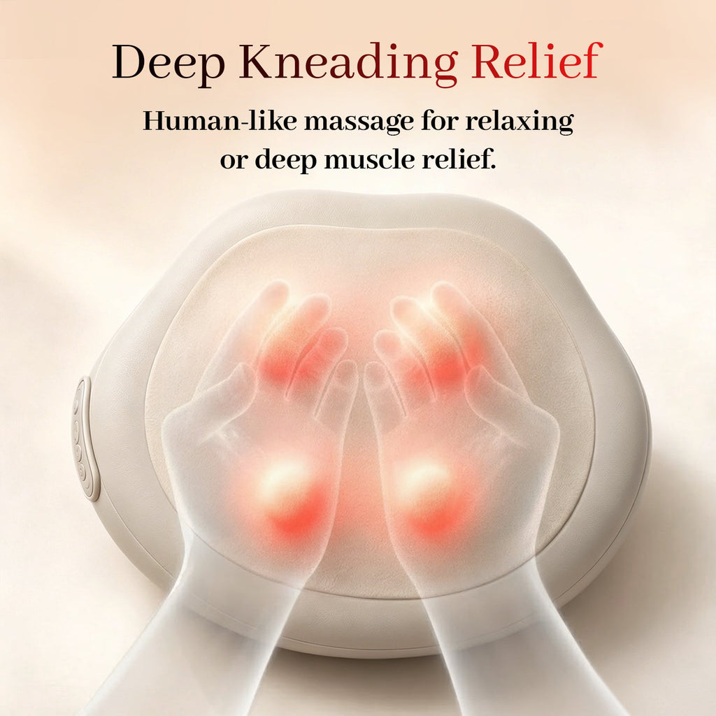 Heated 3D Roller Massage Pillow for Muscle Stiffness, Daily Tension, and Full-Body Relaxation