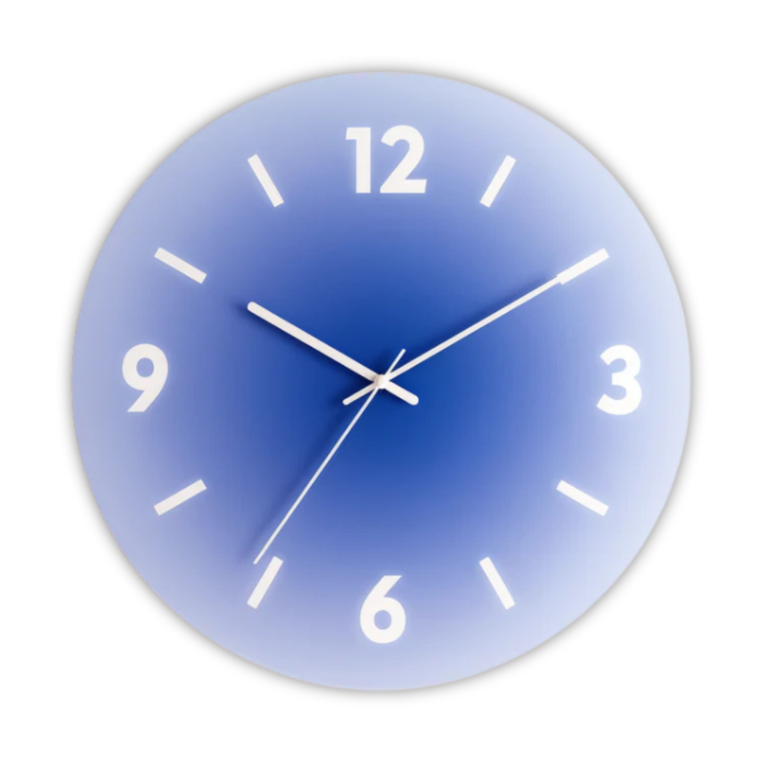Sunset Gradient Glass Wall Clock — Silent Quartz Movement