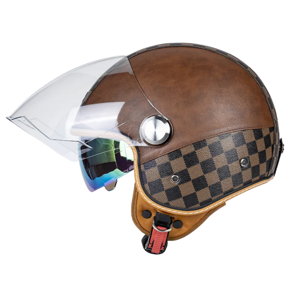 Casco Retro Jet 3/4 – Cara Abierta con Doble Visera Aprobado DOT/ECE - Meowbutter
