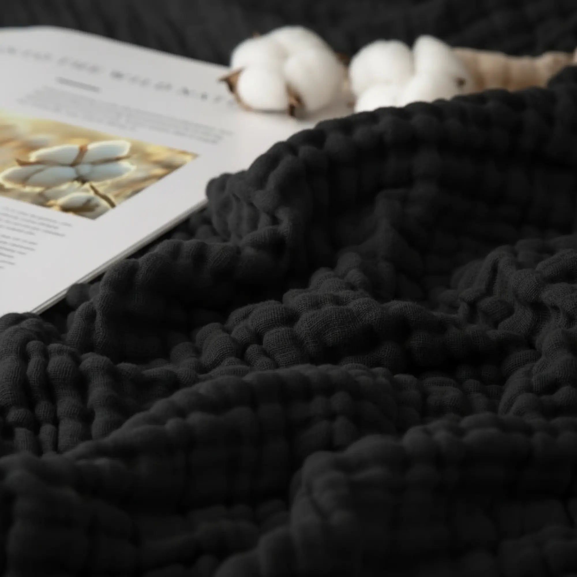 Klassische Decke mit Monogramm aus 100 % Musselin-Baumwolle