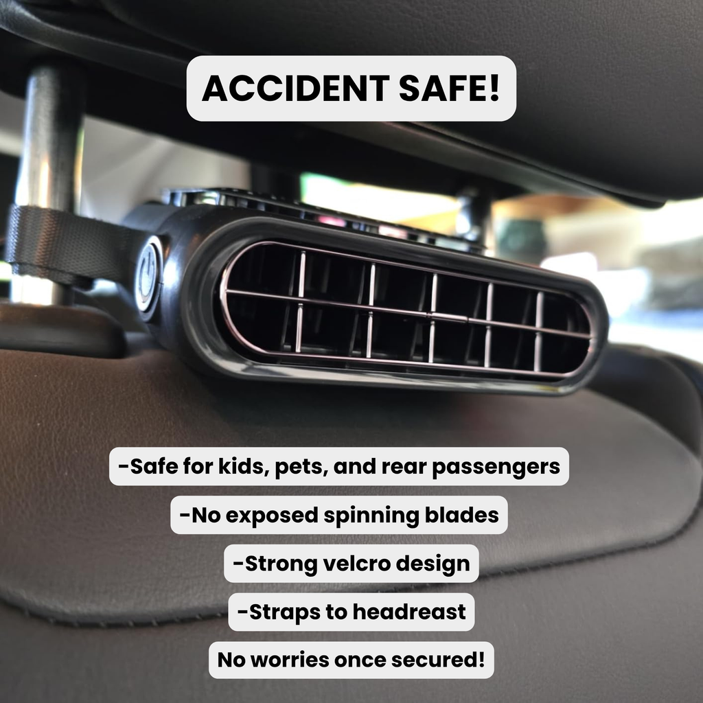 SeatBreeze Bladeless Headrest Fan For Cars With Adjustable Airflow