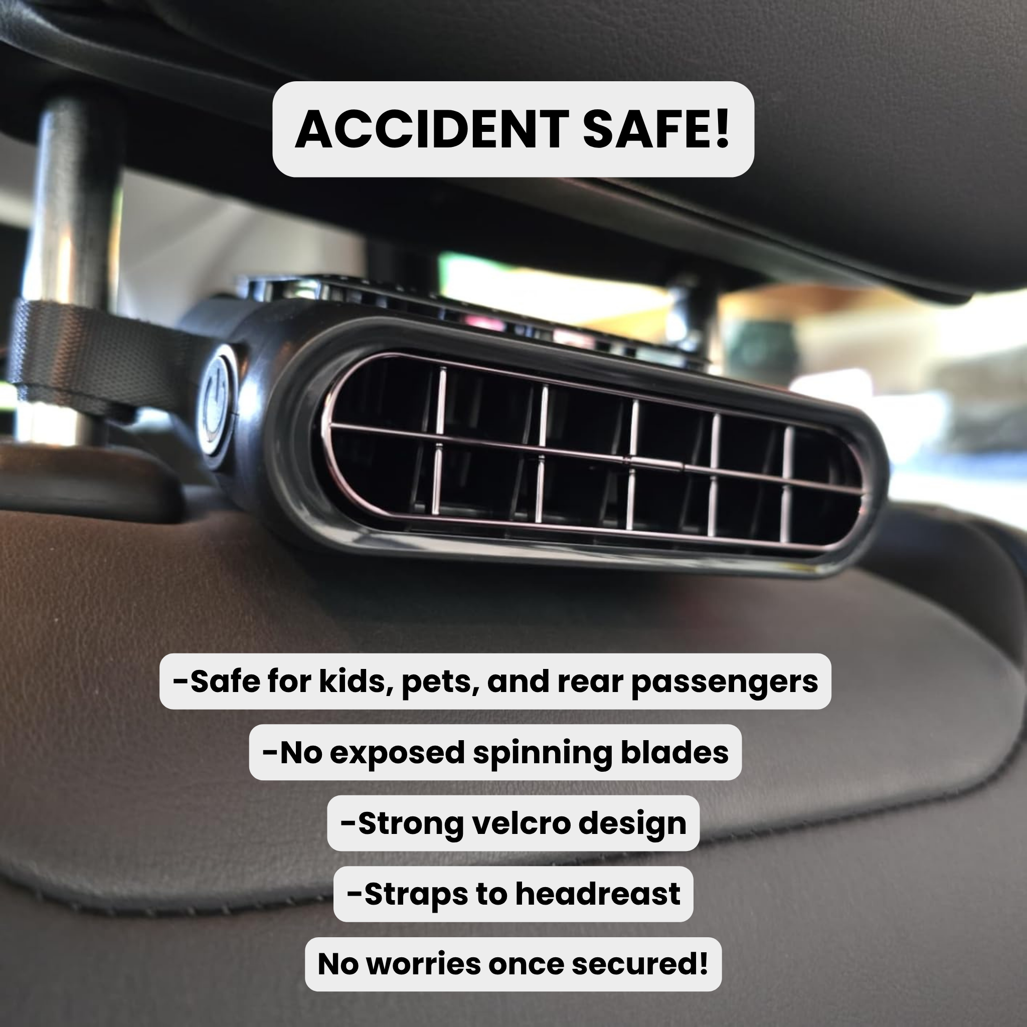 SeatBreeze Bladeless Headrest Fan For Cars With Adjustable Airflow