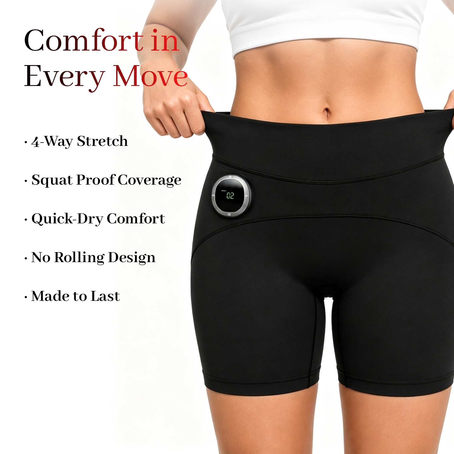 Wearable EMS Shorts for Core Support, Muscle Tension, and a Firmer-Looking Shape