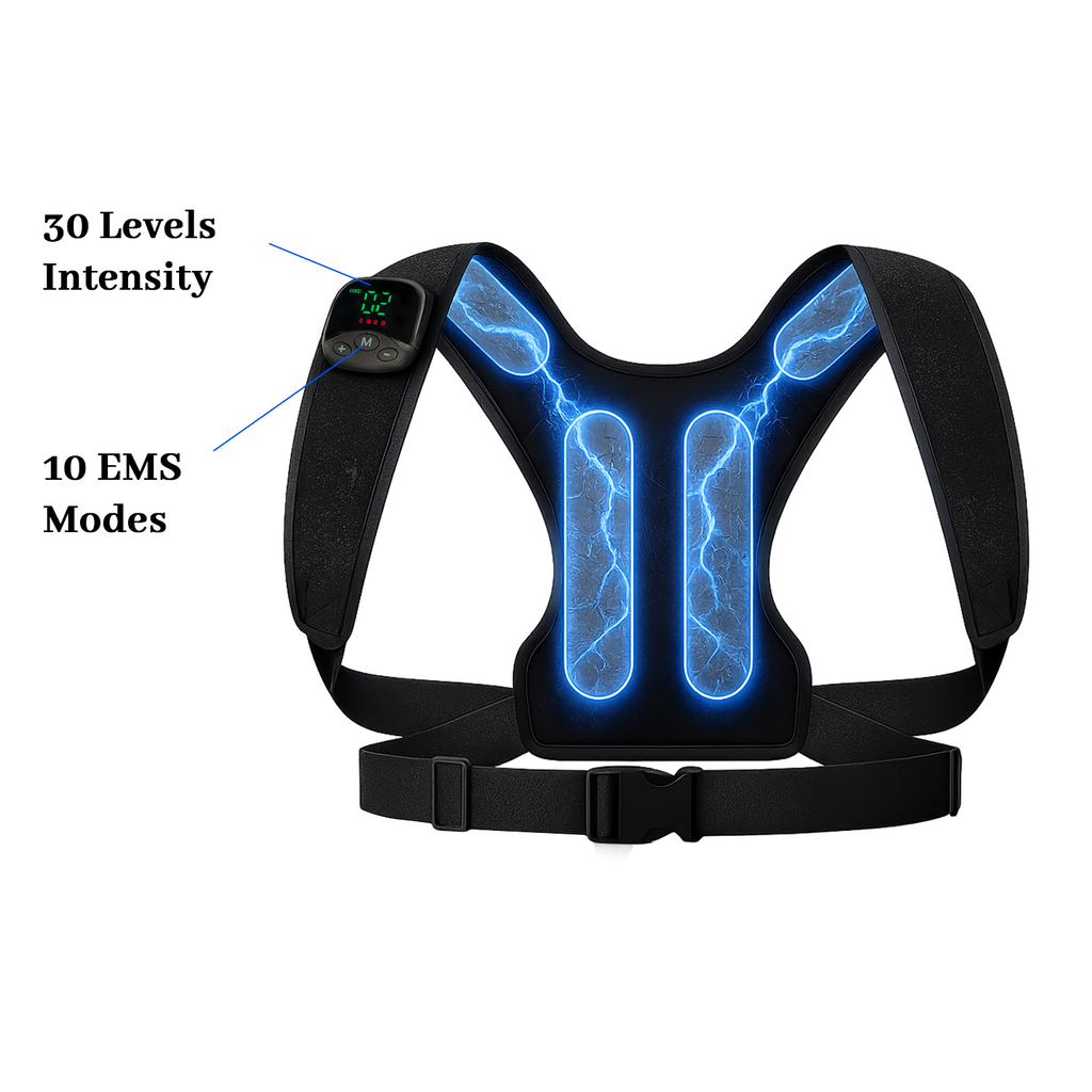 Wearable EMS Back Belt for Muscle Tension, Posture Support, and a Stronger-Looking Back