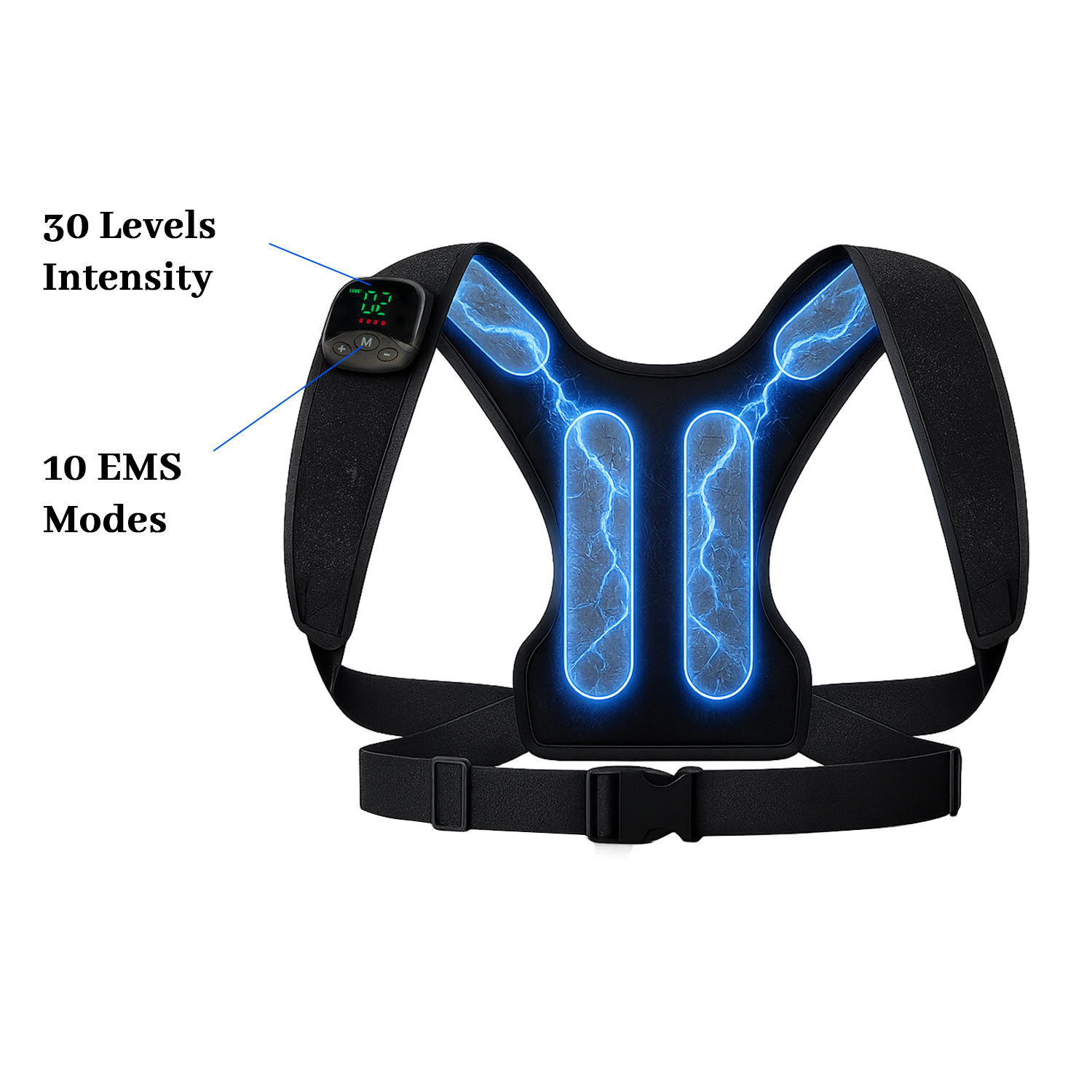 Wearable EMS Back Belt for Muscle Tension, Posture Support, and a Stronger-Looking Back