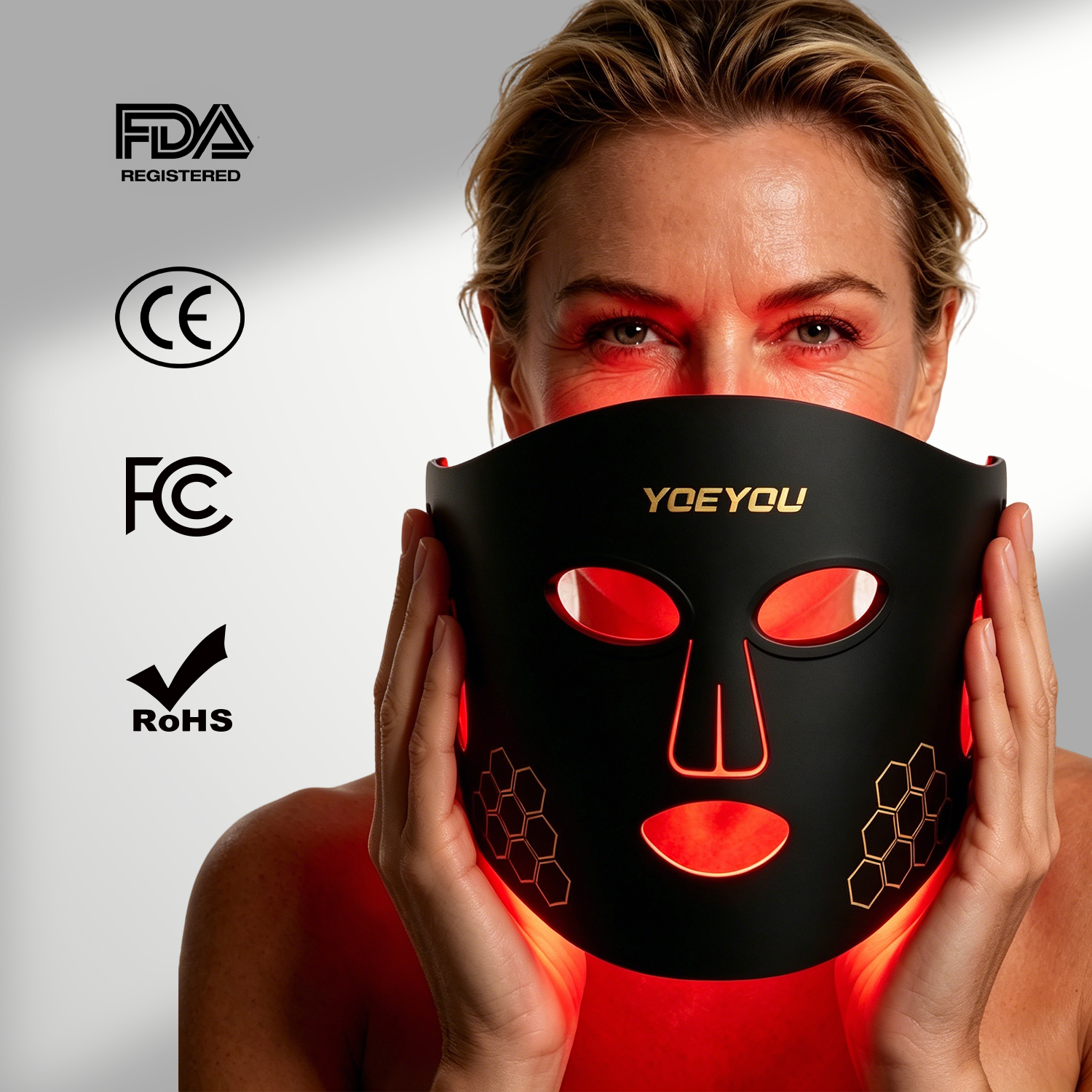Wearable LED Therapy Mask for Fine Lines, Blemishes and Daily Radiance