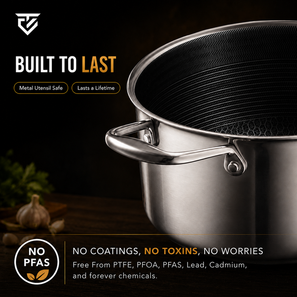 Premium Pure Titanium Pot with Glass Lid