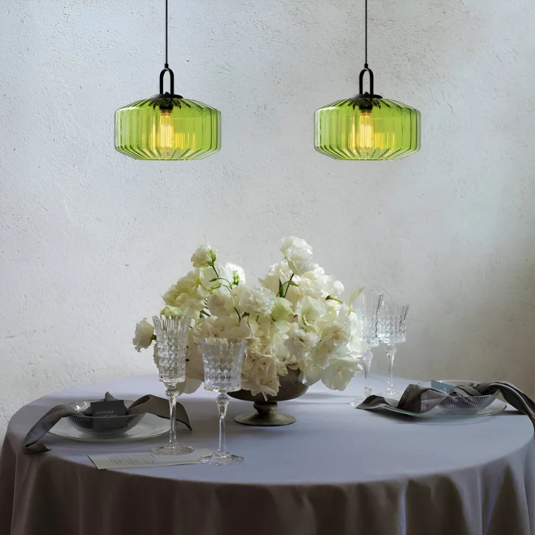 Mireta Glass Pendant Light | Retro-Coloured Glass Design | Meowbutter